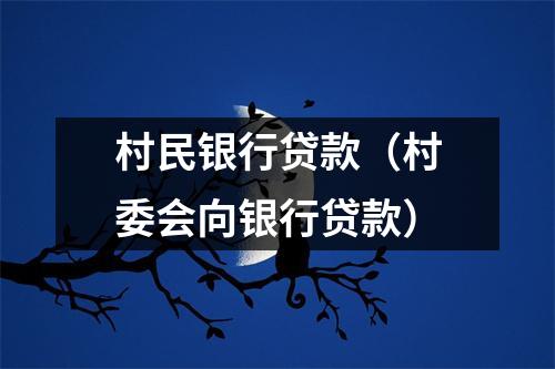 村民银行贷款（村委会向银行贷款）