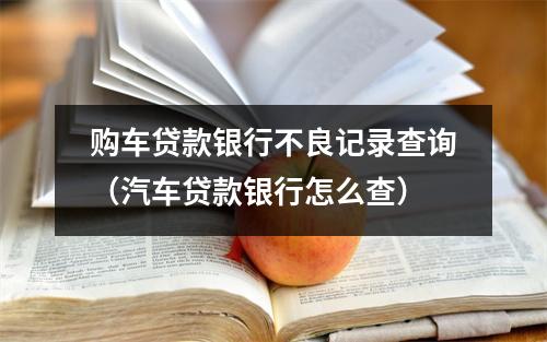 购车贷款银行不良记录查询（汽车贷款银行怎么查）