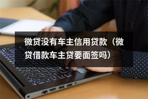 微贷没有车主信用贷款（微贷借款车主贷要面签吗）
