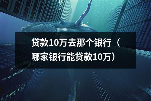 贷款10万去那个银行（哪家银行能贷款10万）