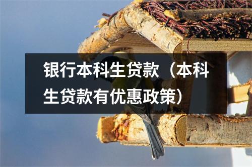 银行本科生贷款（本科生贷款有优惠政策）