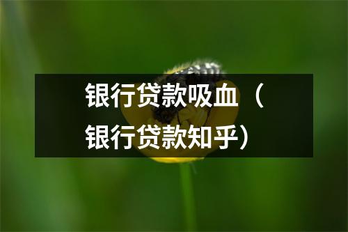 银行贷款吸血（银行贷款知乎）