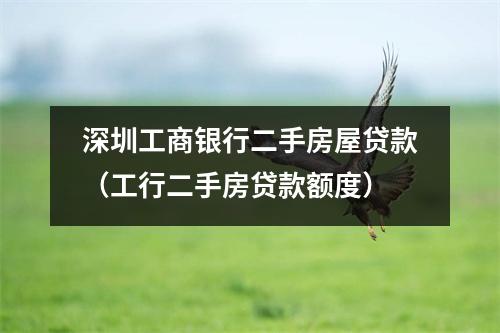深圳工商银行二手房屋贷款（工行二手房贷款额度）