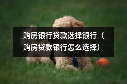 购房银行贷款选择银行（购房贷款银行怎么选择）
