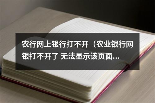 农行网上银行打不开（农业银行网银打不开了 无法显示该页面）