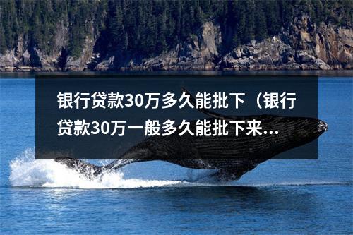 银行贷款30万多久能批下（银行贷款30万一般多久能批下来）