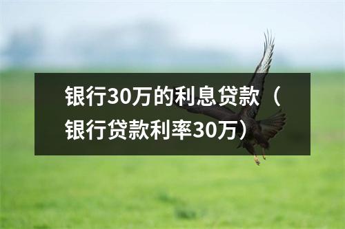 银行30万的利息贷款（银行贷款利率30万）