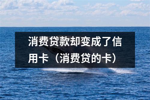 消费贷款却变成了信用卡（消费贷的卡）