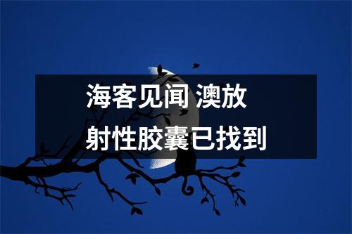 海客见闻 澳放射性胶囊已找到