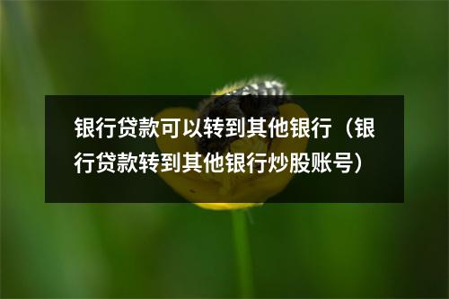 银行贷款可以转到其他银行（银行贷款转到其他银行炒股账号）