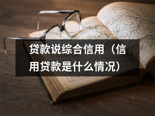 贷款说综合信用（信用贷款是什么情况）