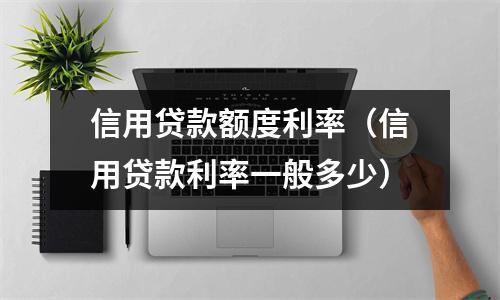 信用贷款额度利率（信用贷款利率一般多少）
