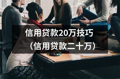 信用贷款20万技巧(信用贷款二十万)