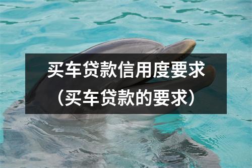 买车贷款信用度要求（买车贷款的要求）