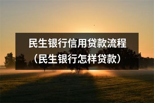民生银行信用贷款流程（民生银行怎样贷款）