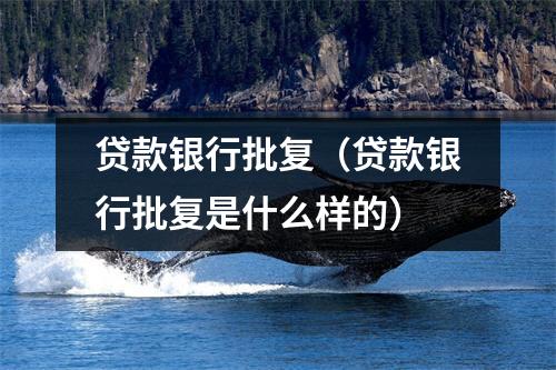 贷款银行批复（贷款银行批复是什么样的）