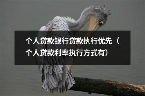 个人贷款银行贷款执行优先（个人贷款利率执行方式有）