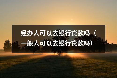 经办人可以去银行贷款吗(一般人可以去银行贷款吗)
