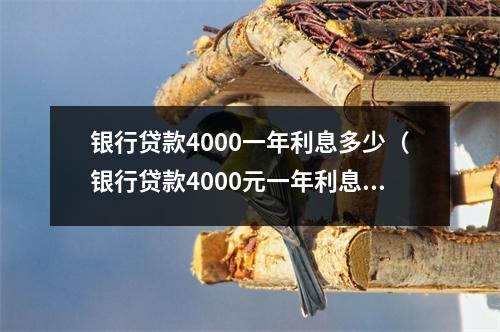 银行贷款4000一年利息多少（银行贷款4000元一年利息）