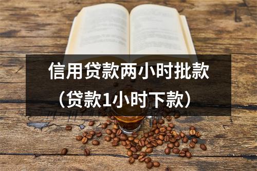 信用贷款两小时批款（贷款1小时下款）