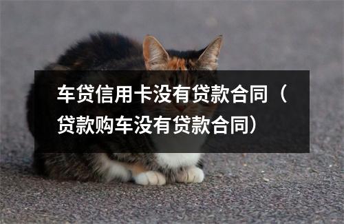 车贷信用卡没有贷款合同（贷款购车没有贷款合同）