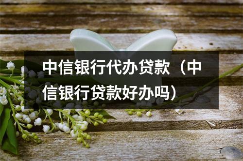 中信银行代办贷款（中信银行贷款好办吗）