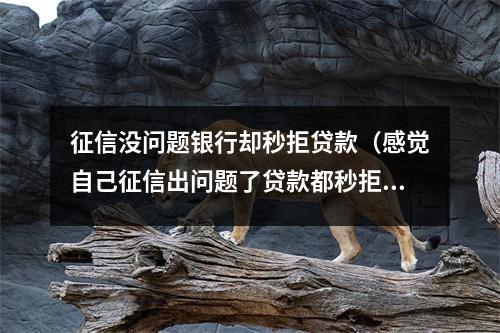 征信没问题银行却秒拒贷款（感觉自己征信出问题了贷款都秒拒）