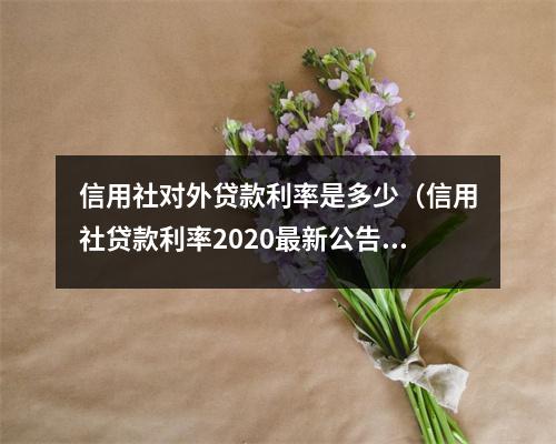 信用社对外贷款利率是多少（信用社贷款利率2020最新公告）