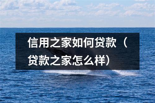 信用之家如何贷款(贷款之家怎么样)