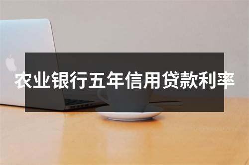 农业银行五年信用贷款利率
