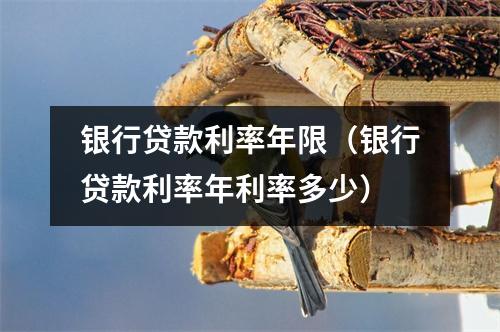 银行贷款利率年限（银行贷款利率年利率多少）