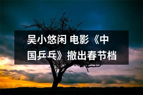 吴小悠闲 电影《中国乒乓》撤出春节档