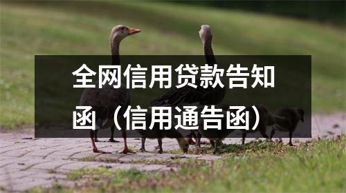 全网信用贷款告知函（信用通告函）