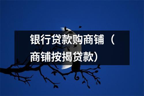 银行贷款购商铺（商铺按揭贷款）