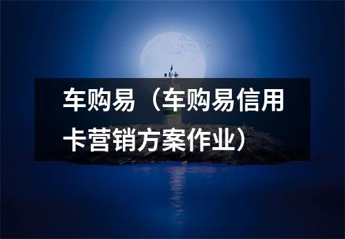 车购易（车购易信用卡营销方案作业）