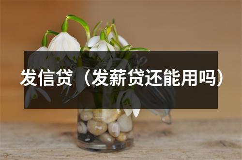 发信贷(发薪贷还能用吗)