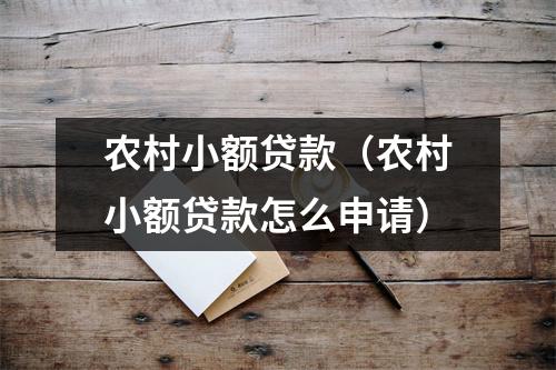 农村小额贷款（农村小额贷款怎么申请）