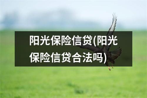阳光保险信贷(阳光保险信贷合法吗)