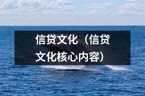 信贷文化（信贷文化核心内容）