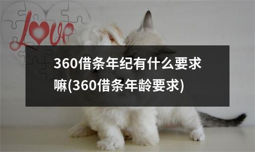 360借条年纪有什么要求嘛(360借条年龄要求)
