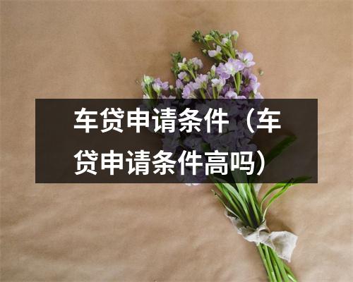 车贷申请条件（车贷申请条件高吗）