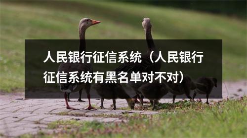 人民银行征信系统（人民银行征信系统有黑名单对不对）