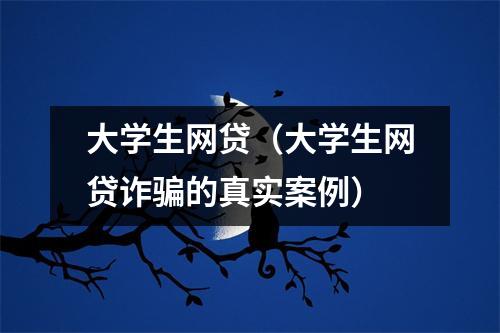 大学生网贷(大学生网贷诈骗的真实案例)