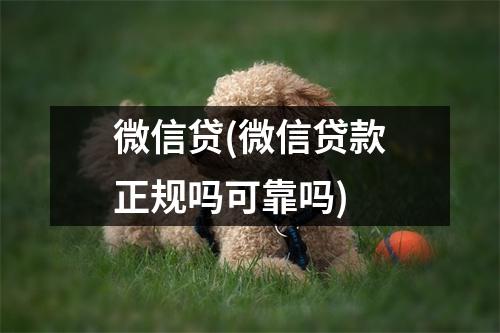 微信贷(微信贷款正规吗可靠吗)