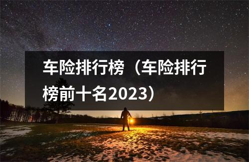 车险排行榜（车险排行榜前十名2023）