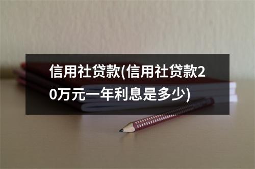 信用社贷款(信用社贷款20万元一年利息是多少)