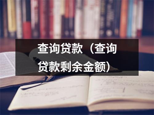 查询贷款（查询贷款剩余金额）