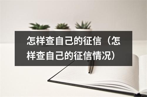 怎样查自己的征信（怎样查自己的征信情况）