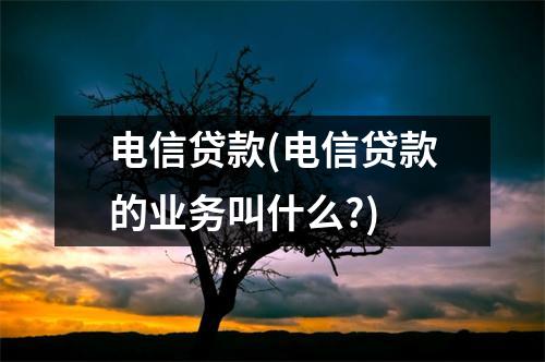 电信贷款(电信贷款的业务叫什么?)