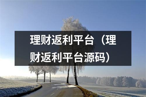 理财返利平台（理财返利平台源码）